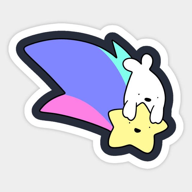 Rainbow Shooting Star Harp Seal Sticker by saradaboru